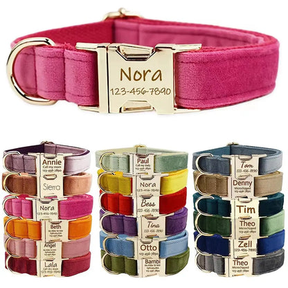 Personalized Velvet Dog Collar