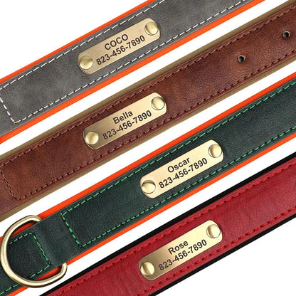 Custom Engraved PU Leather Dog Collar