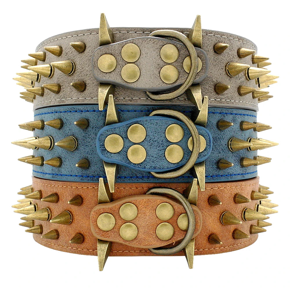 Spiked Leather Dog Collar