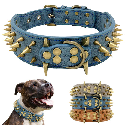 Spiked Leather Dog Collar